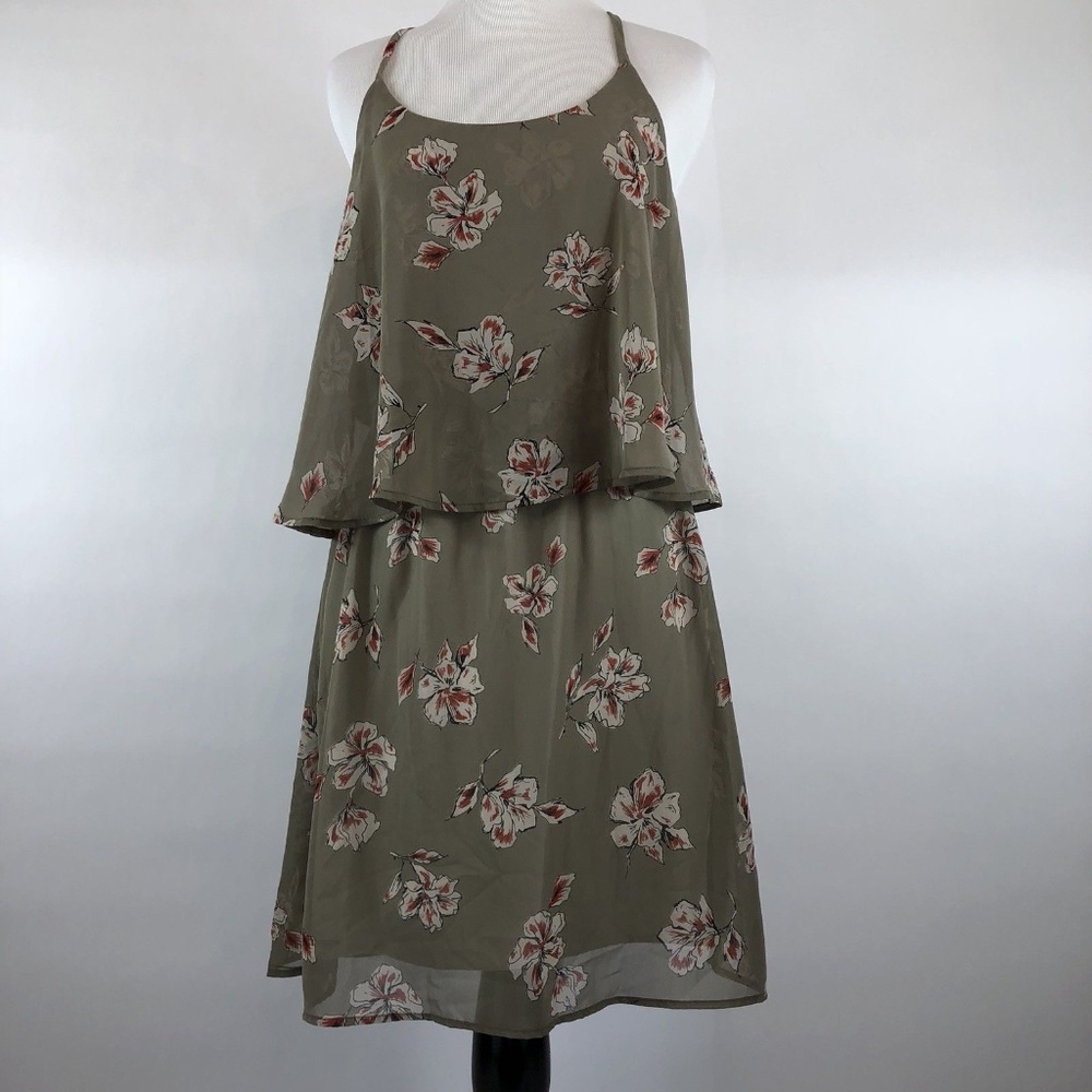 Namu Dress Tan Floral Size M